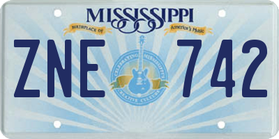 MS license plate ZNE742