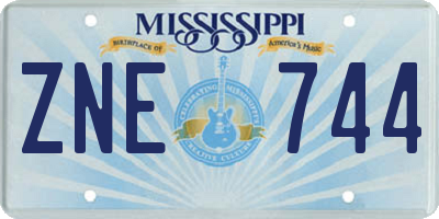 MS license plate ZNE744