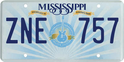 MS license plate ZNE757