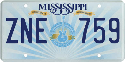 MS license plate ZNE759