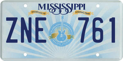 MS license plate ZNE761