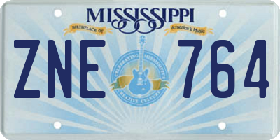 MS license plate ZNE764