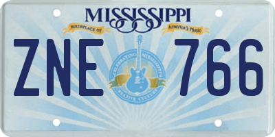 MS license plate ZNE766