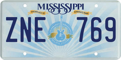 MS license plate ZNE769