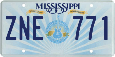 MS license plate ZNE771