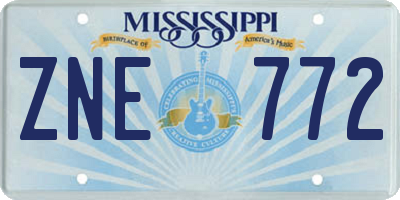 MS license plate ZNE772