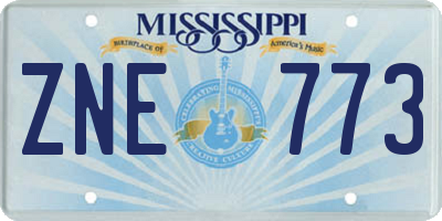 MS license plate ZNE773