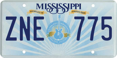MS license plate ZNE775