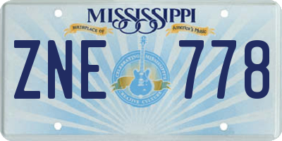 MS license plate ZNE778