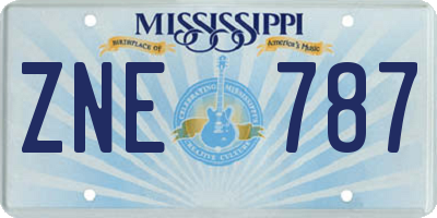 MS license plate ZNE787