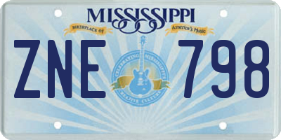 MS license plate ZNE798