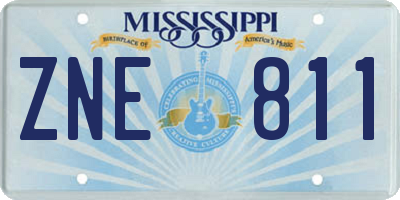 MS license plate ZNE811