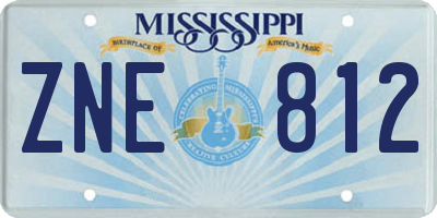 MS license plate ZNE812