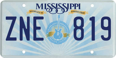 MS license plate ZNE819