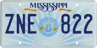 MS license plate ZNE822