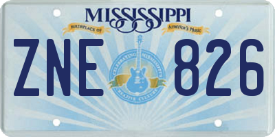 MS license plate ZNE826