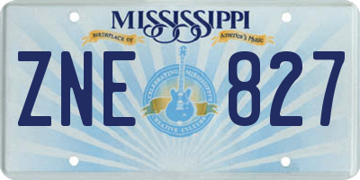 MS license plate ZNE827