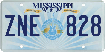 MS license plate ZNE828