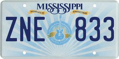 MS license plate ZNE833