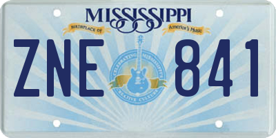 MS license plate ZNE841
