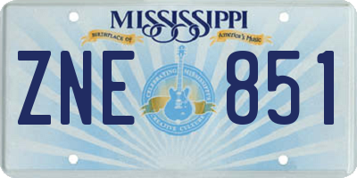 MS license plate ZNE851