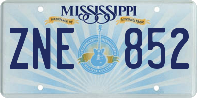 MS license plate ZNE852