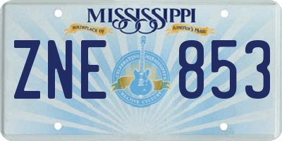 MS license plate ZNE853