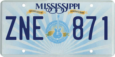 MS license plate ZNE871