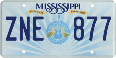 MS license plate ZNE877