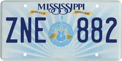 MS license plate ZNE882