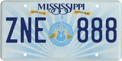 MS license plate ZNE888