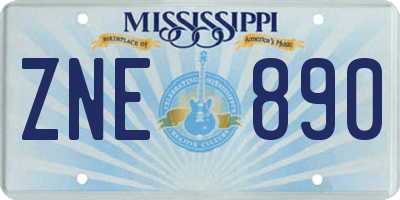 MS license plate ZNE890