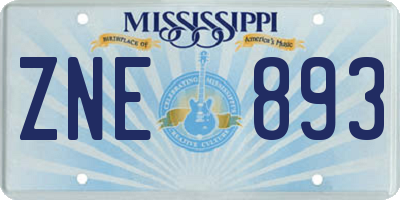 MS license plate ZNE893