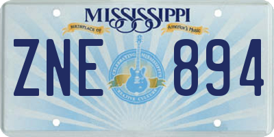 MS license plate ZNE894
