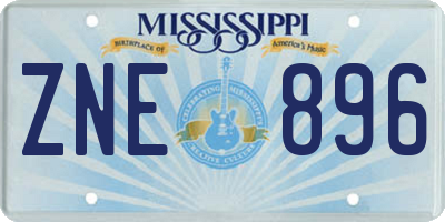 MS license plate ZNE896