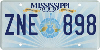 MS license plate ZNE898