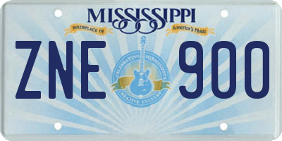 MS license plate ZNE900