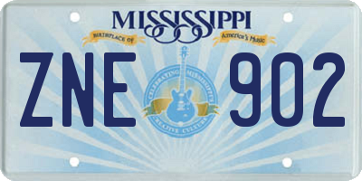 MS license plate ZNE902
