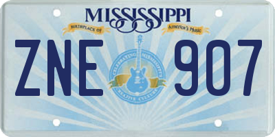 MS license plate ZNE907