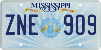 MS license plate ZNE909
