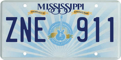 MS license plate ZNE911