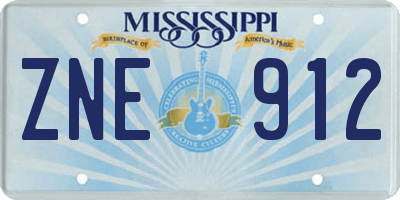 MS license plate ZNE912