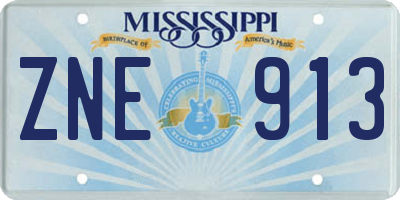 MS license plate ZNE913