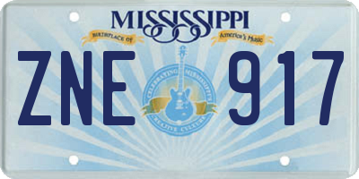 MS license plate ZNE917