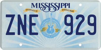 MS license plate ZNE929