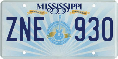MS license plate ZNE930