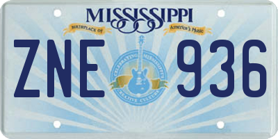 MS license plate ZNE936