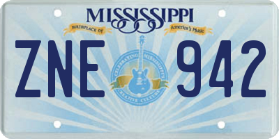 MS license plate ZNE942