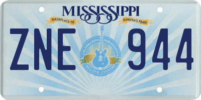 MS license plate ZNE944