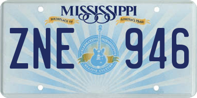 MS license plate ZNE946